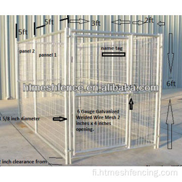 Kuuma upotettu galvanoitu Cage Pet Kennel